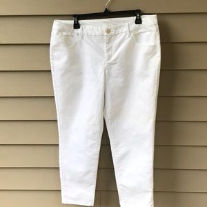 White skinny ankle jeans.  Size 14.  By a.n.a.